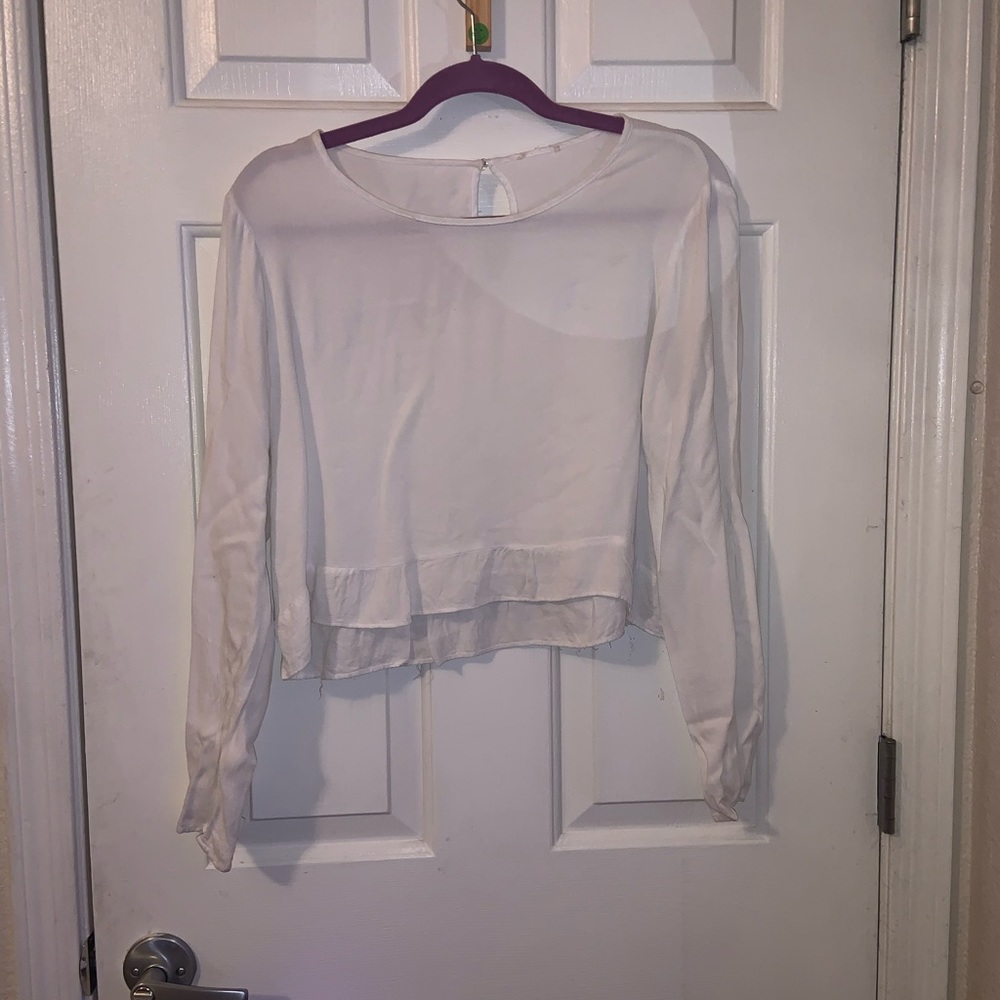 White cropped blouse